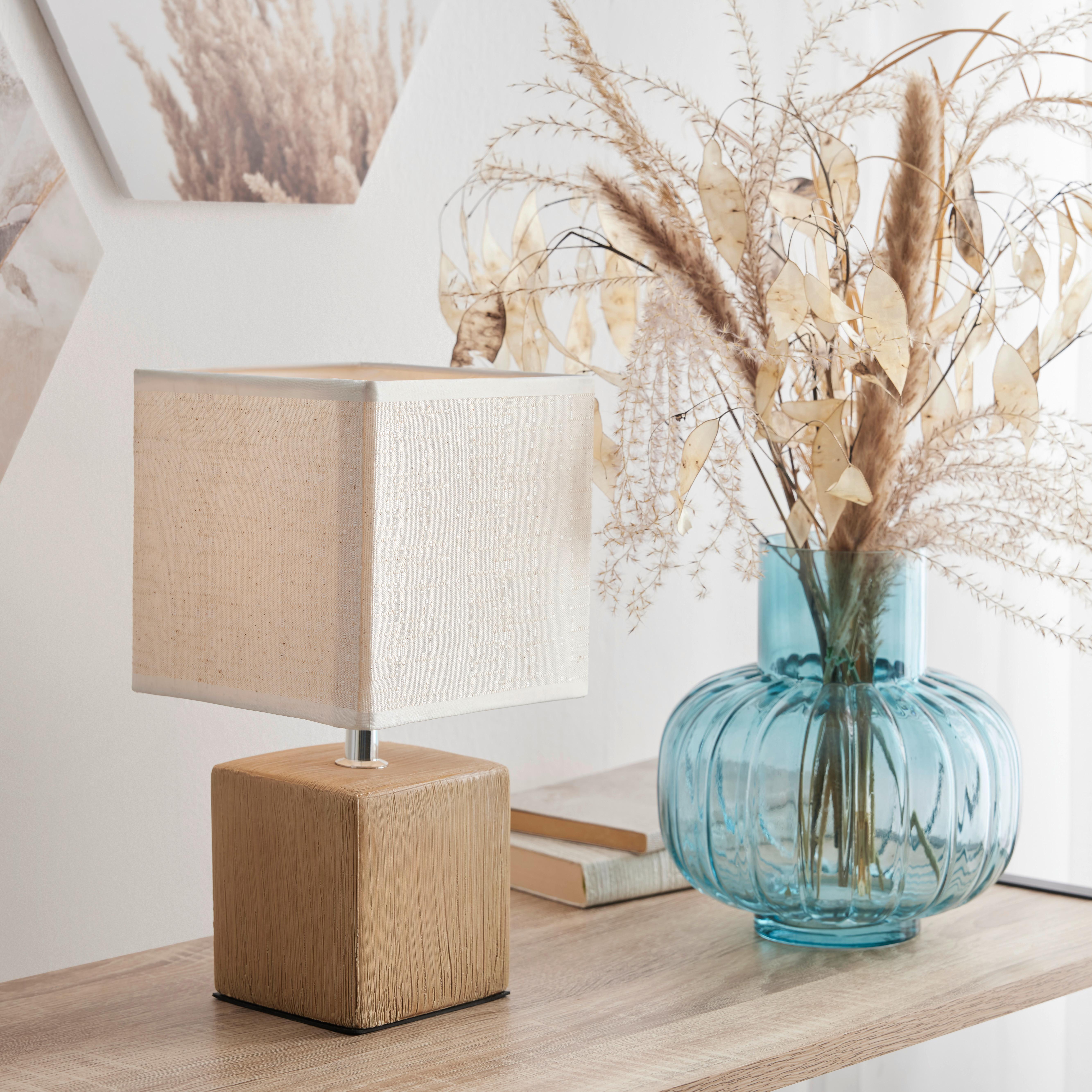 BORDSLAMPA WANDA - beige/mörkbrun, Modern, textil/keramik (15,5/28,5cm) - Mömax