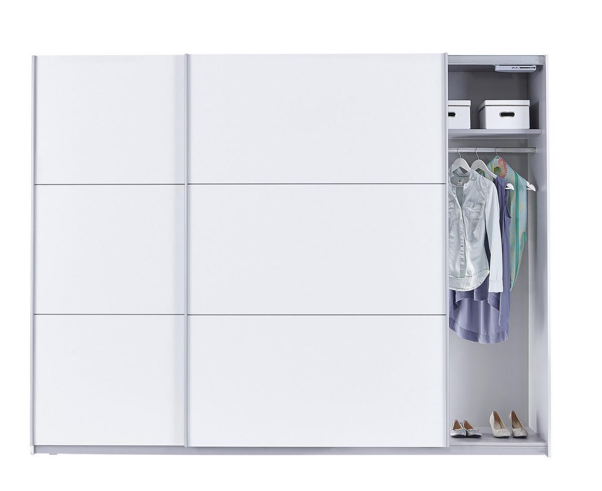 Omara Z Drsnimi Vrati Lausanne, Bela - bela/barve aluminija, Design, kovina/leseni material (270/210/61cm) - Carryhome