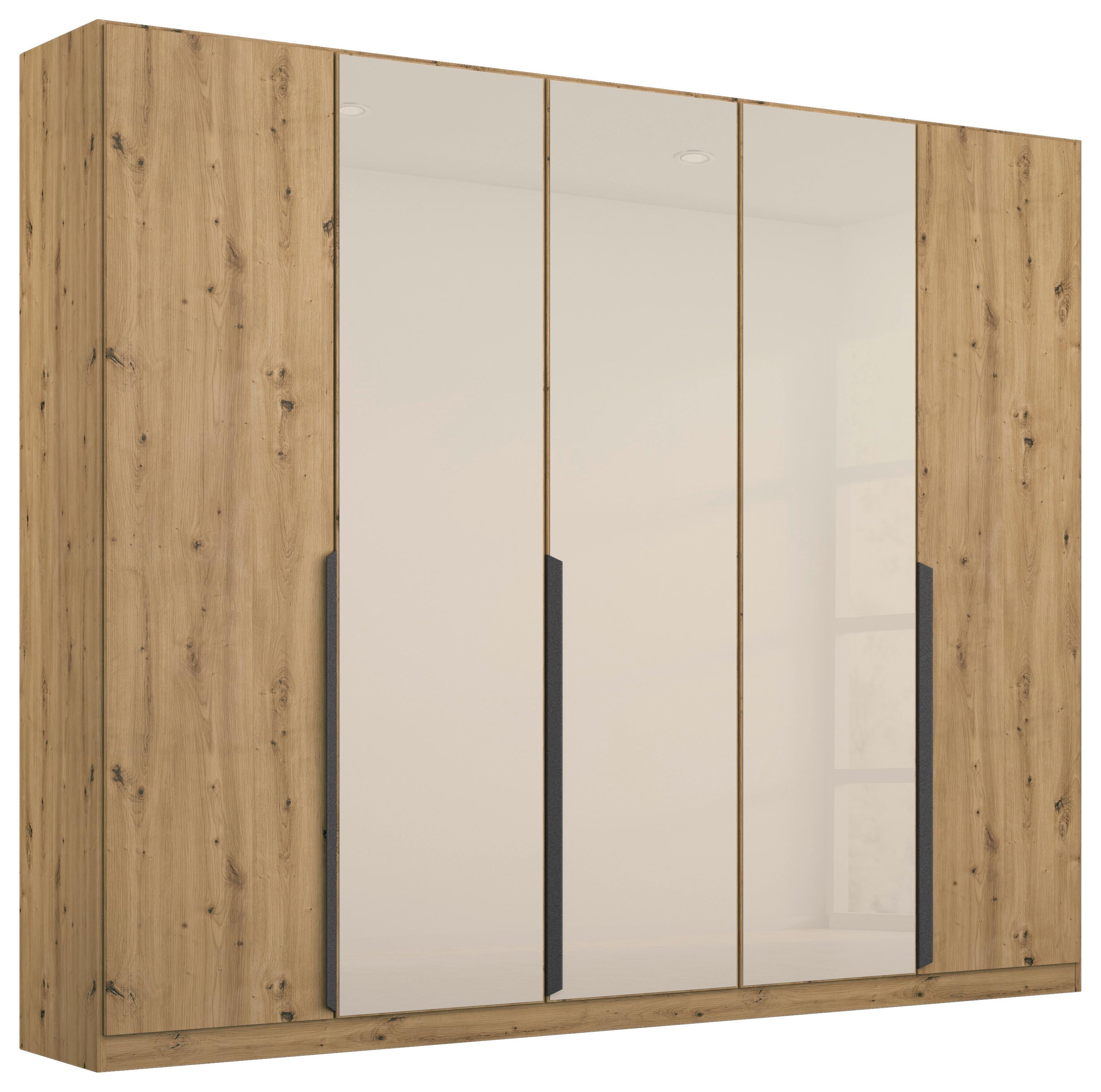 DULAP USI ROTATIVE ARTEMIS - stejar Artisan/șampanie, Modern, sticlă/material pe bază de lemn (225/210/54cm) - Modern Living