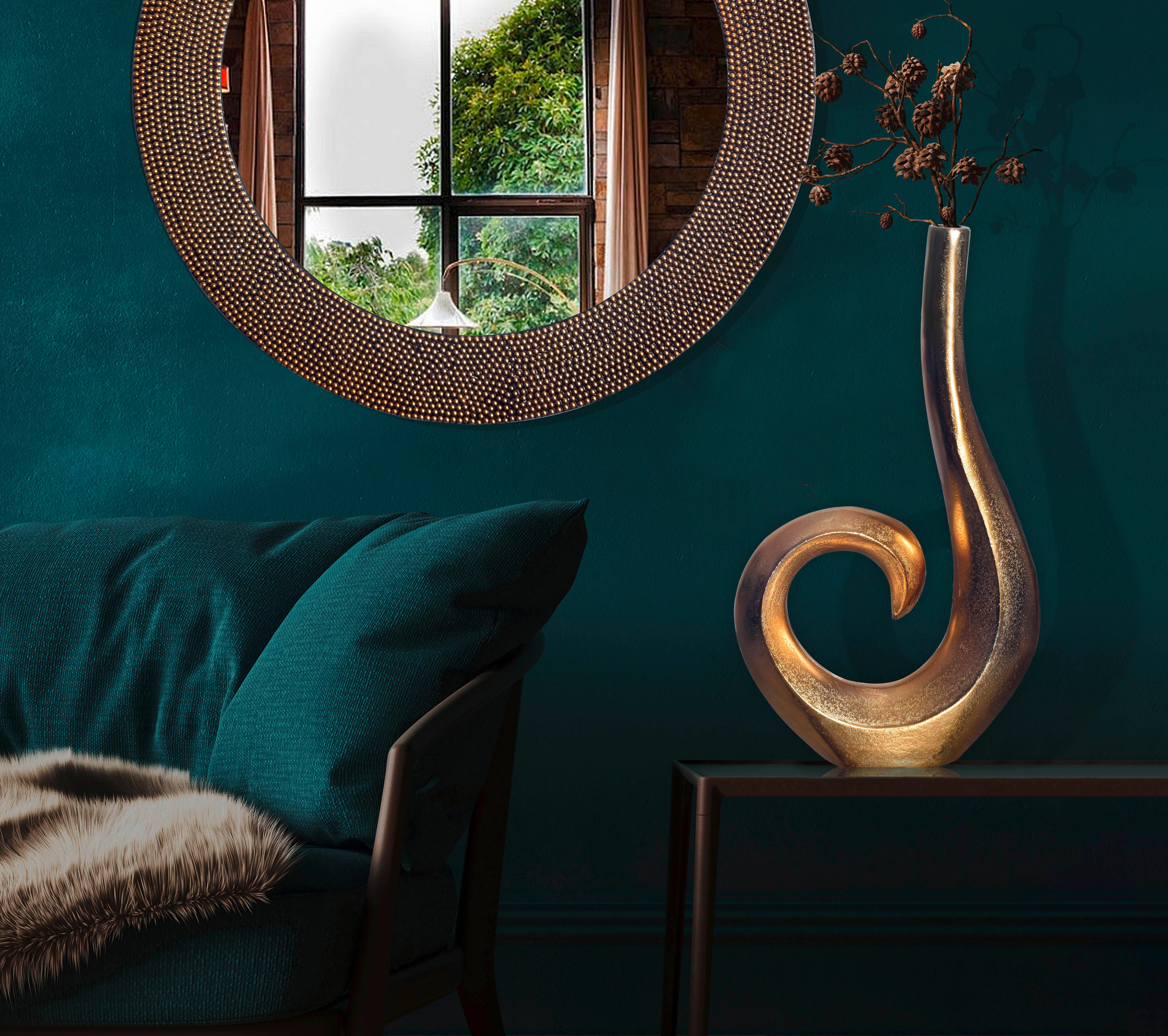 DEKOVASE DEKOVASE SPIRALE GOLD - Goldfarben, Design, Metall (26/47/8cm) - Livetastic