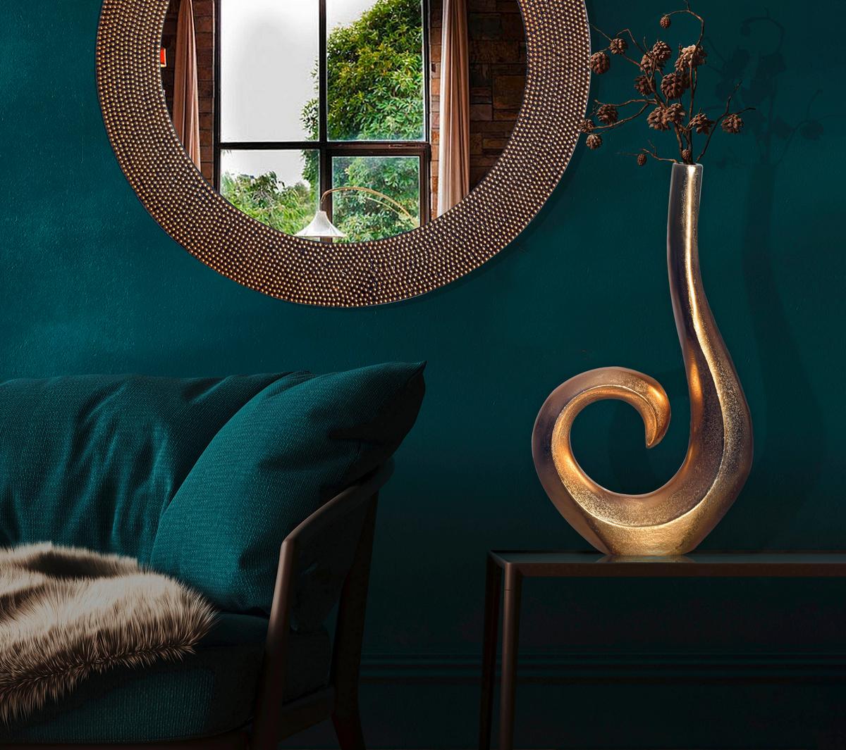 DEKOVASE DEKOVASE SPIRALE GOLD - Goldfarben, Design, Metall (26/47/8cm) - Livetastic