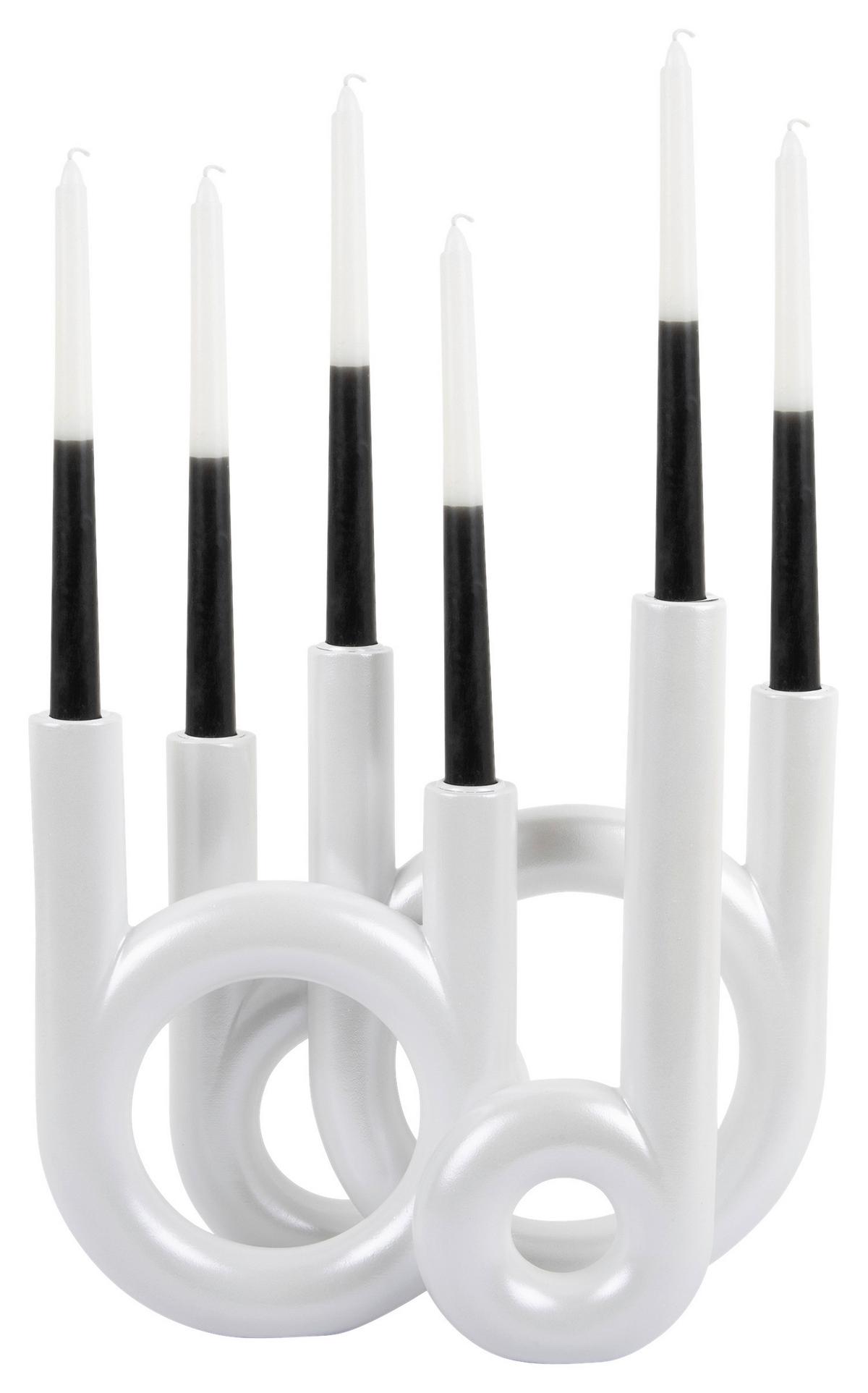 ŚWIECZNIK PT4157WH - biały, Basics, kamień (35/32,5/13,5cm) - Present Time