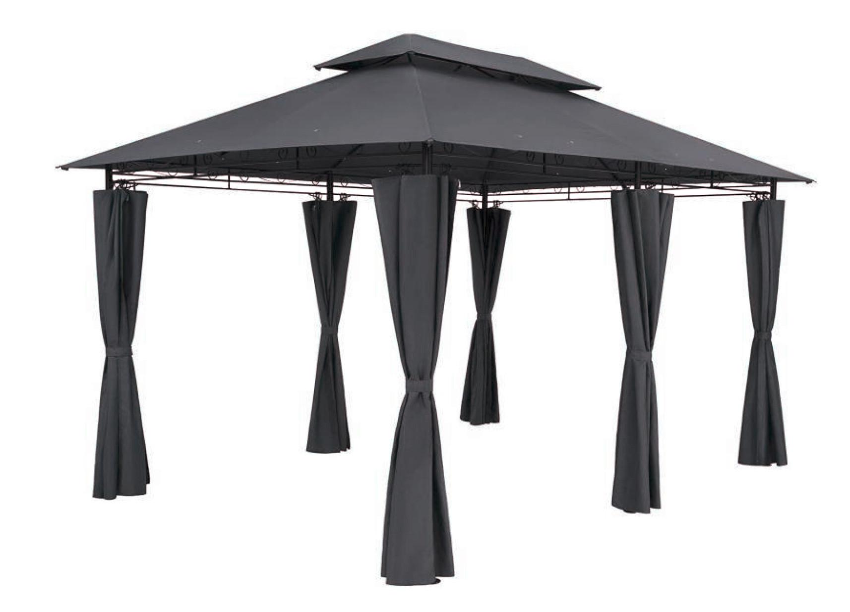 Pavillon Moldau ca. 400x275x300 cm Anthrazit - Anthrazit/Schwarz, Basics, Kunststoff (400/275/300cm) - Gardenson