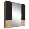Ormar S Klasičnim Vratima Level - boje grafita/srebrne boje, Moderno, staklo/drvni materijal (200/216/58cm) - Modern Living