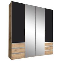 Ormar S Klasičnim Vratima Level - boje grafita/srebrne boje, Moderno, staklo/drvni materijal (200/216/58cm) - Modern Living