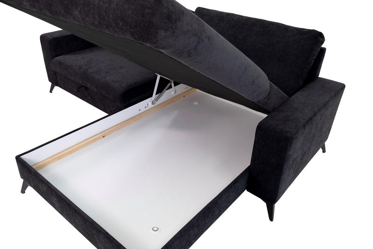 Sarokkanapé Sunny - fekete, Modern, textil (244/87/177cm) - Mömax