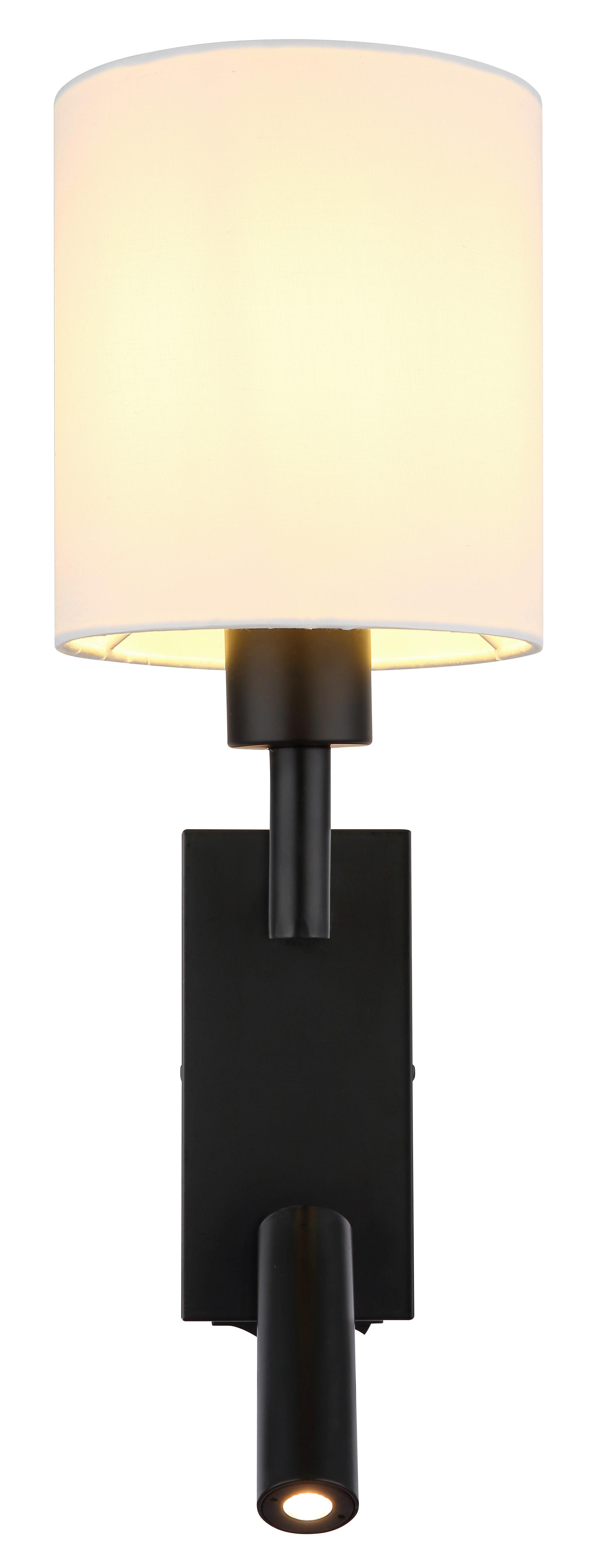 Led Zidna Svjetiljka Zamora - bijela/crna, Konvencionalno, metal/tekstil (15/45,5cm) - Globo