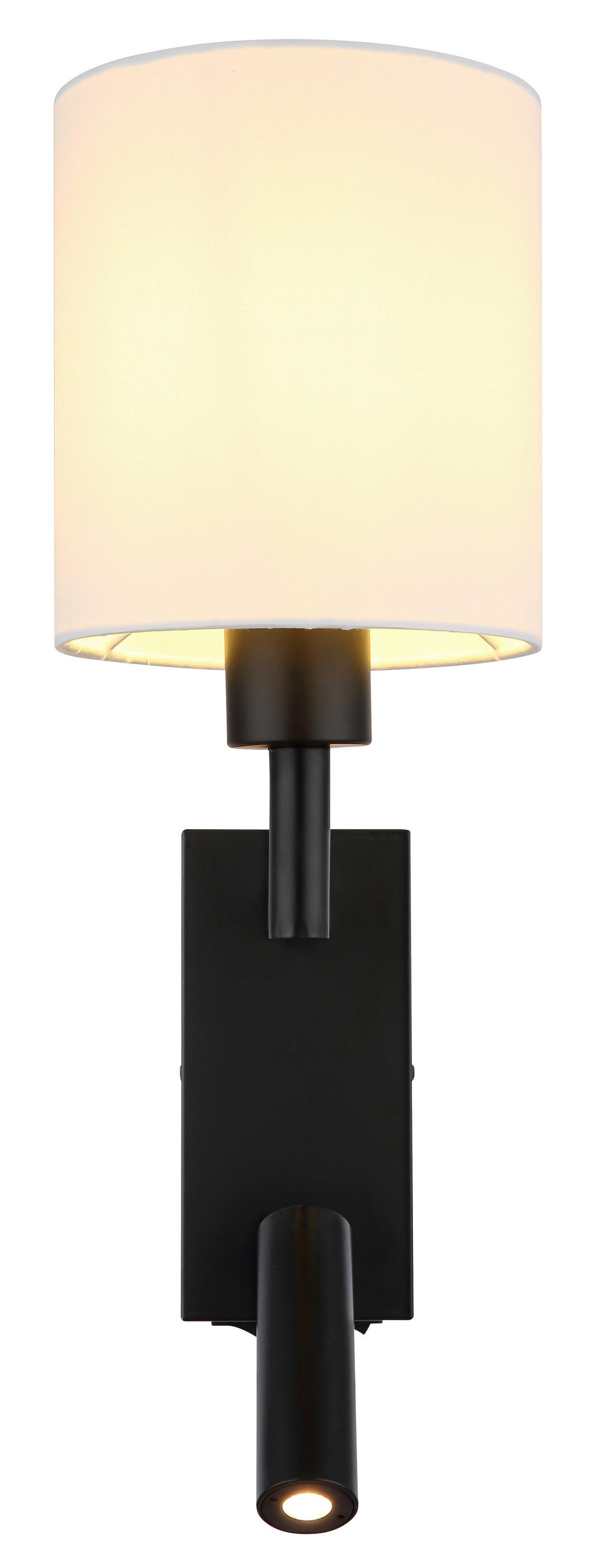 Led Zidna Svjetiljka Zamora - bijela/crna, Konvencionalno, metal/tekstil (15/45,5cm) - Globo