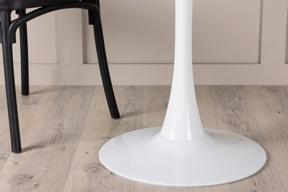 Esstisch Hamden Ø ca. 80 cm Weiß - Hellgrau/Weiß, Design, Holzwerkstoff/Metall (80/80/75cm) - Livetastic