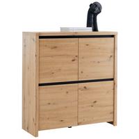 Kommode in Eichefarben - Schwarz/Eiche Artisan, MODERN, Holzwerkstoff (105/112/40cm) - Mömax