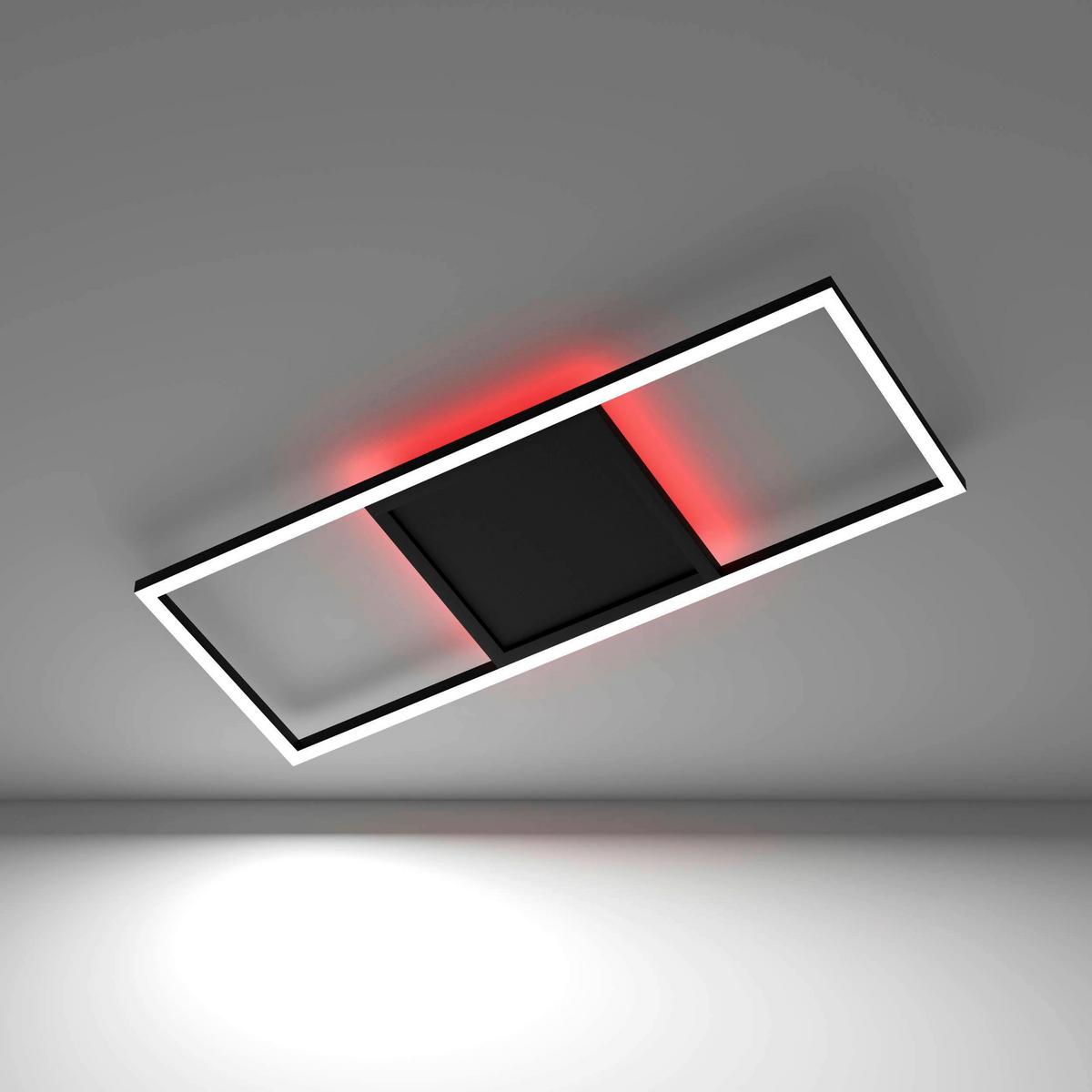 LED-Deckenleuchte Calagrano Schwarz max. 21 Watt Dimmbar - Schwarz/Weiß, Design, Kunststoff/Metall (64/24/4,5cm) - Eglo