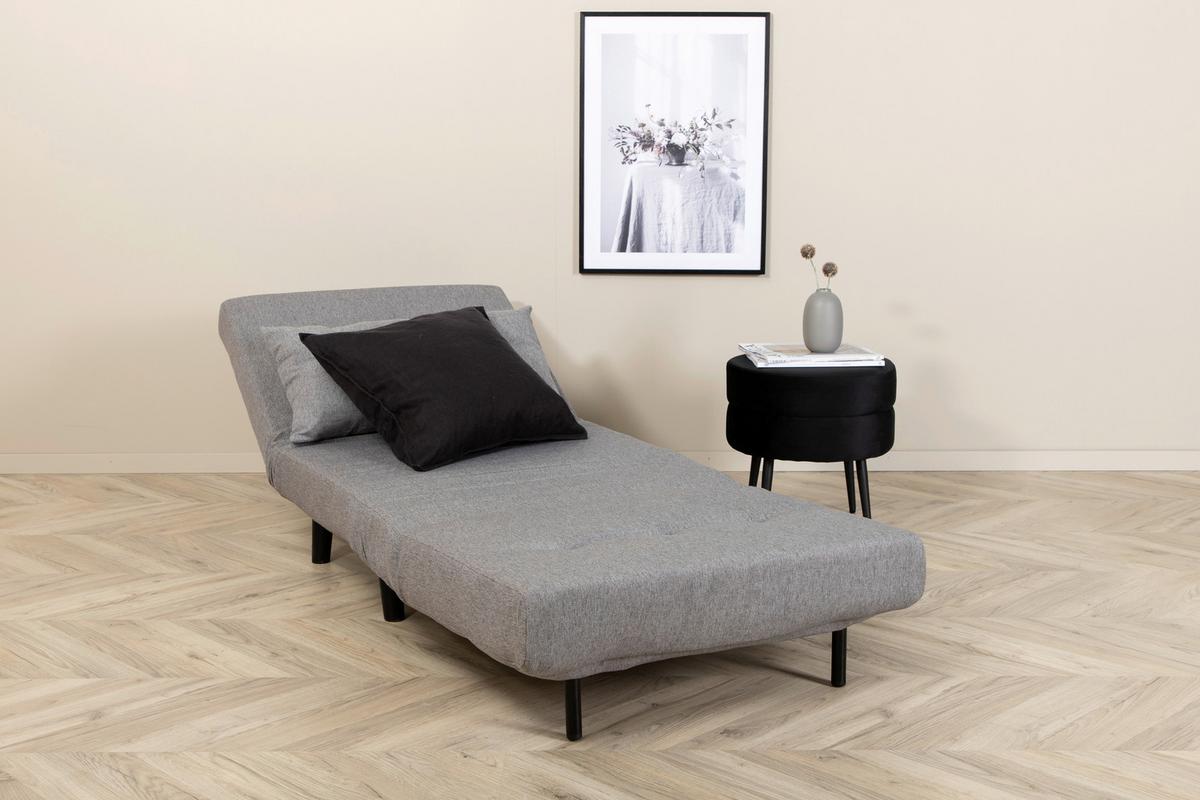 SCHLAFSESSEL VICKY - Schwarz/Grau, Design, Textil/Metall (70/88/80cm) - Livetastic