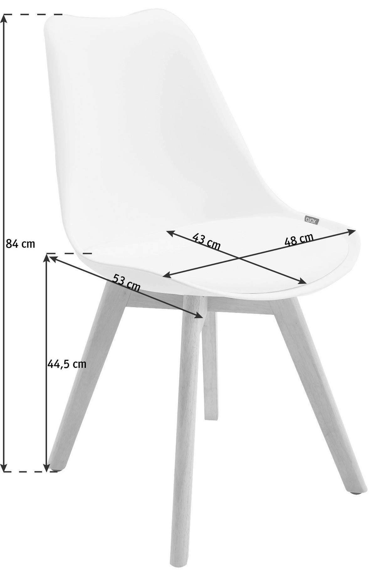KRZESŁO AERO - kolor dębowy/biały, Lifestyle, tworzywo sztuczne/drewno (48/84/53cm) - Livetastic