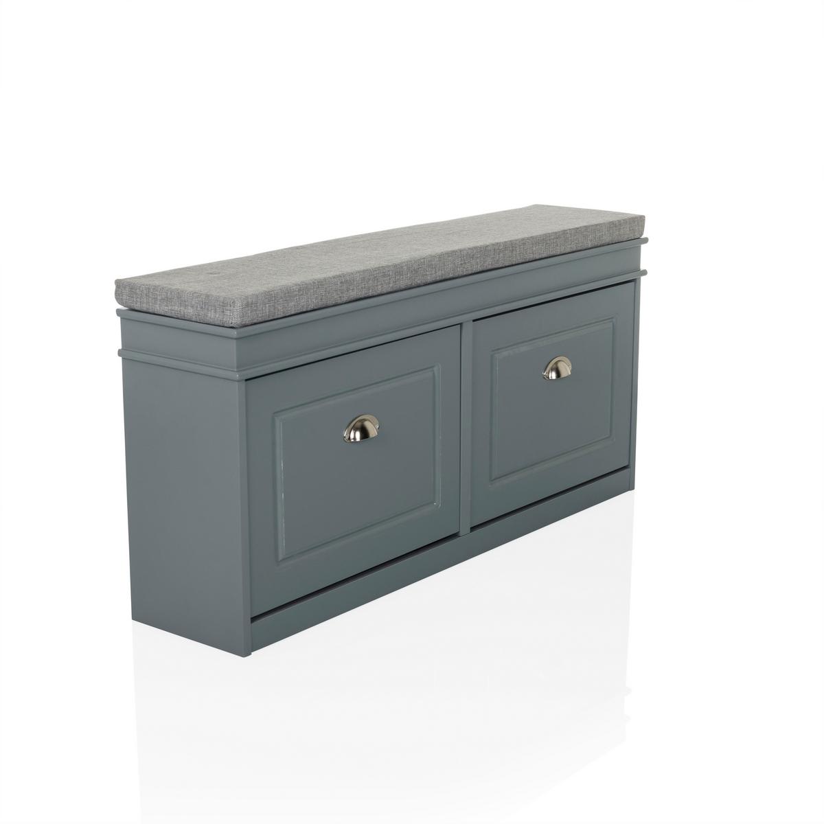 Omara Za Čevlje Estha 2, Siva - srebrne barve/siva, Moderno, kovina/leseni material (104/52/24cm) - MID.YOU