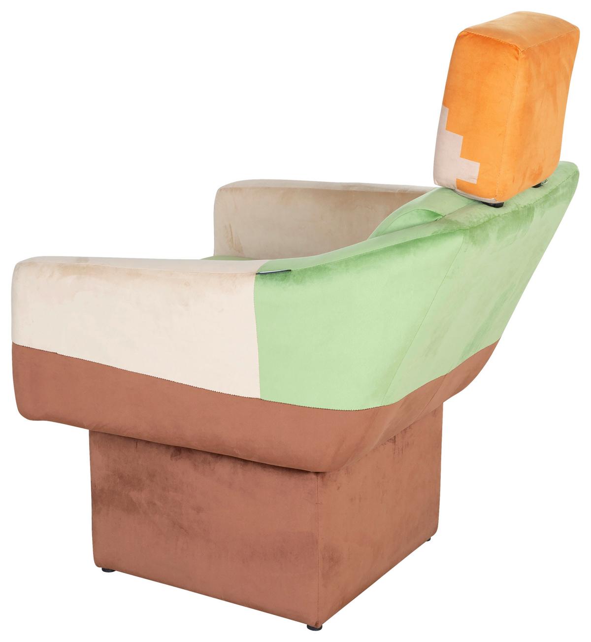 Loungesessel Mincraft Alex ca. 69x96x75 cm Grün/Braun - Multicolor/Grün, MODERN, Holzwerkstoff/Textil (69kg) - Minecraft