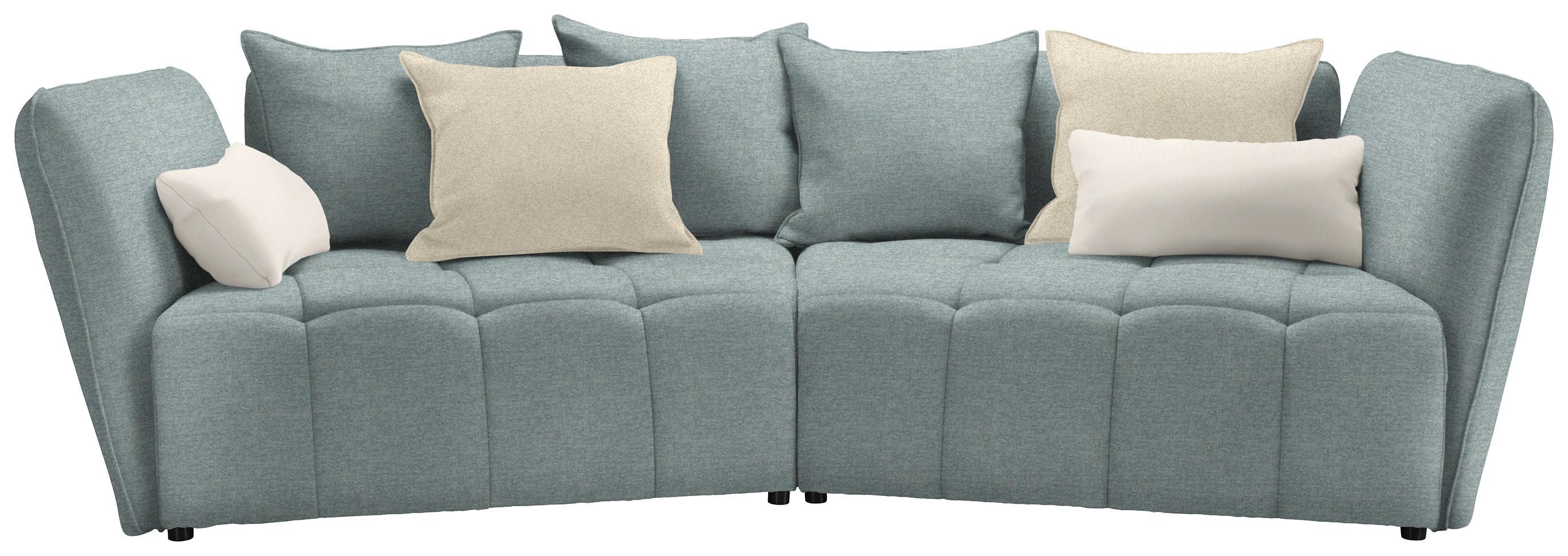 Boxspringsofa Sofi Hellblau - Creme/Schwarz, MODERN, Textil (294/93/152cm) - Premium Living