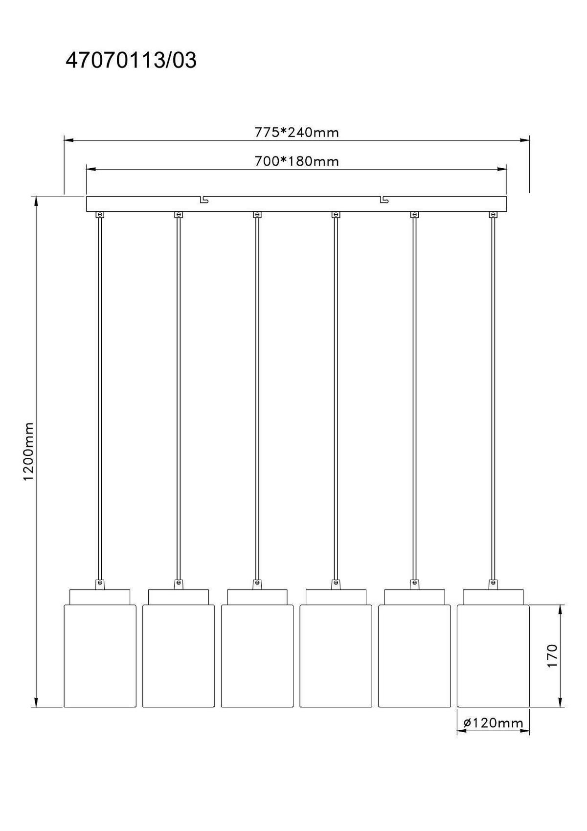 LAMPA WISZĄCA MAJA - czarny/szary, Trend, metal/szkło (77,5/24/120cm) - Novel