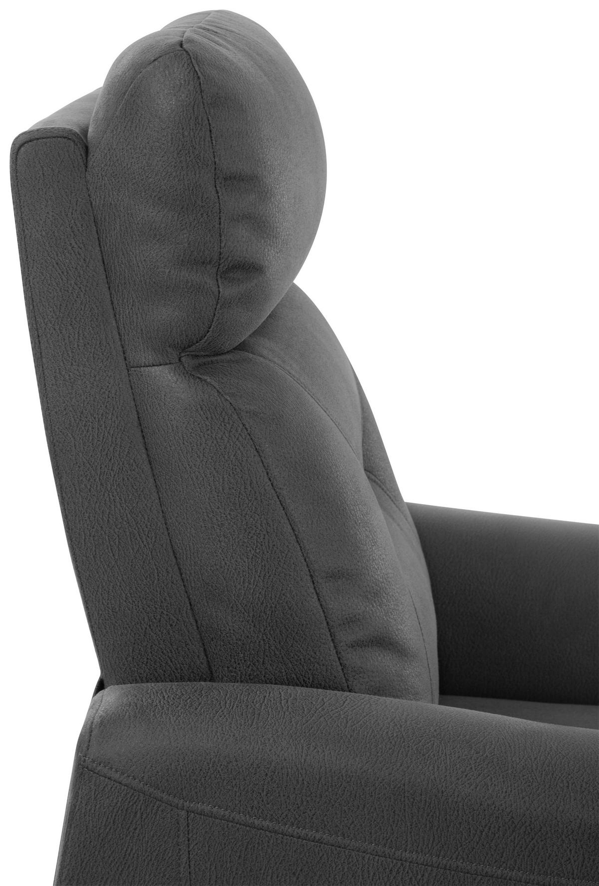 Počivalnik Aureli, Črna - siva/črna, Basics, kovina/tekstil (82/102,5/92,5cm) - Livetastic