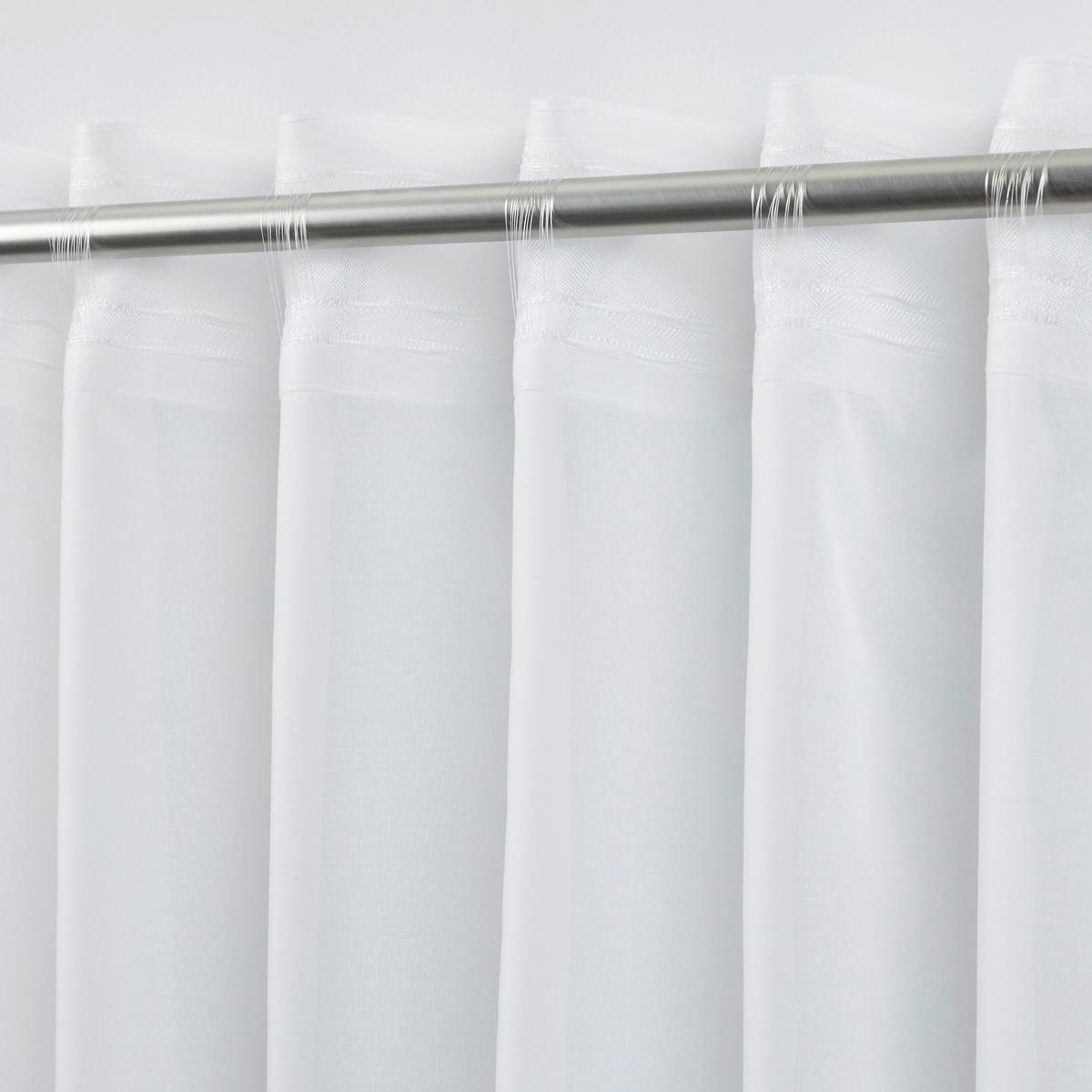 Kombivorhang Leo in Transparent, 2 Stk. - Weiss, Konventionell, Textil (140/255cm) - Premium Living