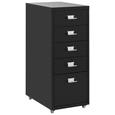 Rollcontainer in Schwarz inkl. Rollen - Chromfarben/Schwarz, MODERN, Metall (28/69/41cm) - Modern Living Rollcontainer in Schwarz inkl. Rollen - Chromfarben/Schwarz, MODERN, Metall (28/69/41cm) - Modern Living