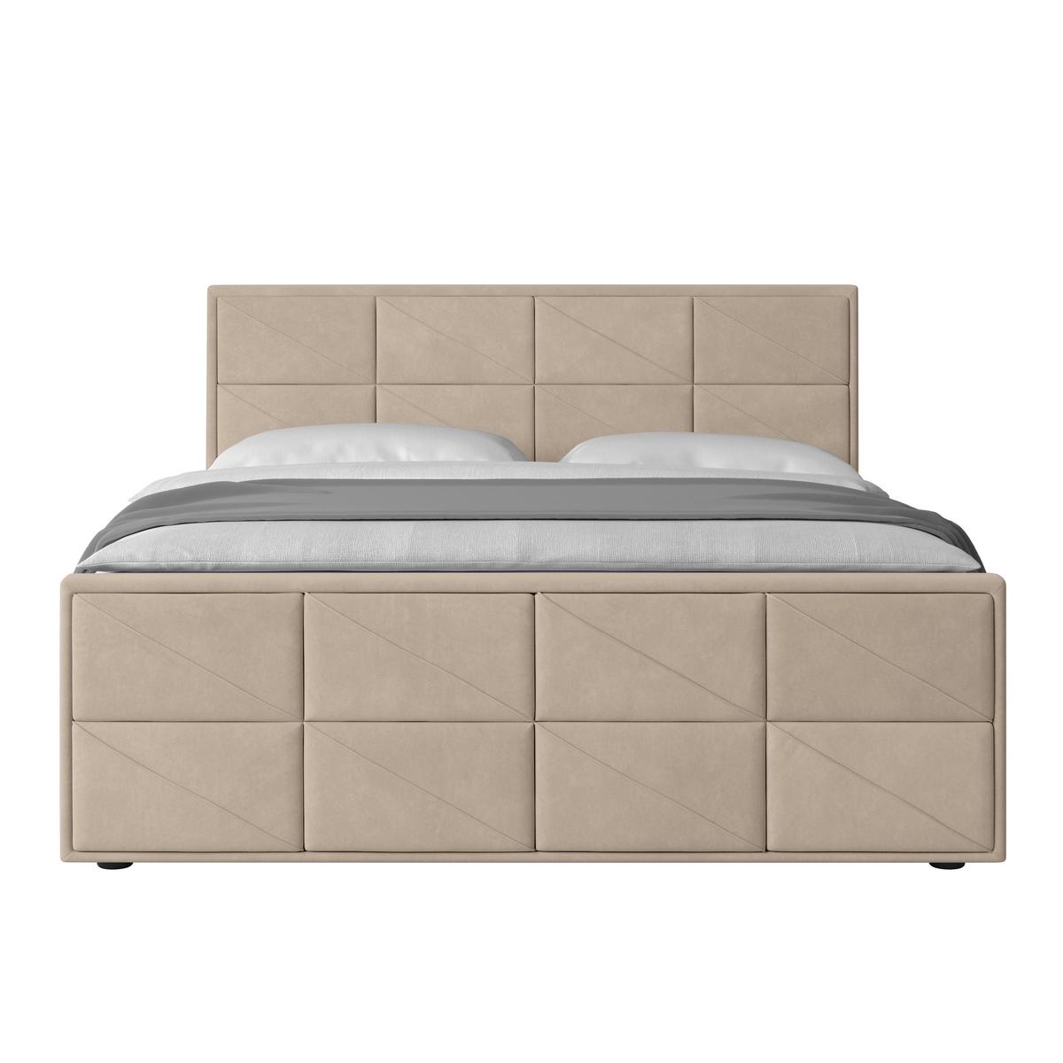 Boxspringbett Helsinki ca. 180x200 cm Beige - Beige, MODERN, Holz/Kunststoff (180/200cm) - MID.YOU
