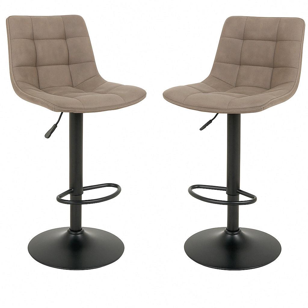 Barhocker-Set Middelfart 2er-Set Hellbraun/Schwarz - Hellbraun/Schwarz, MODERN, Textil/Metall (43/88-108/45cm) - MID.YOU