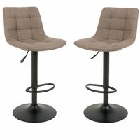 Barhocker-Set Middelfart 2er-Set Hellbraun/Schwarz - Hellbraun/Schwarz, MODERN, Textil/Metall (43/88-108/45cm) - MID.YOU