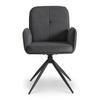 STOL MED ARMSTÖD NALANI - mörkgrå, Modern, metall/textil (58/90/65,5cm) - Bessagi Home