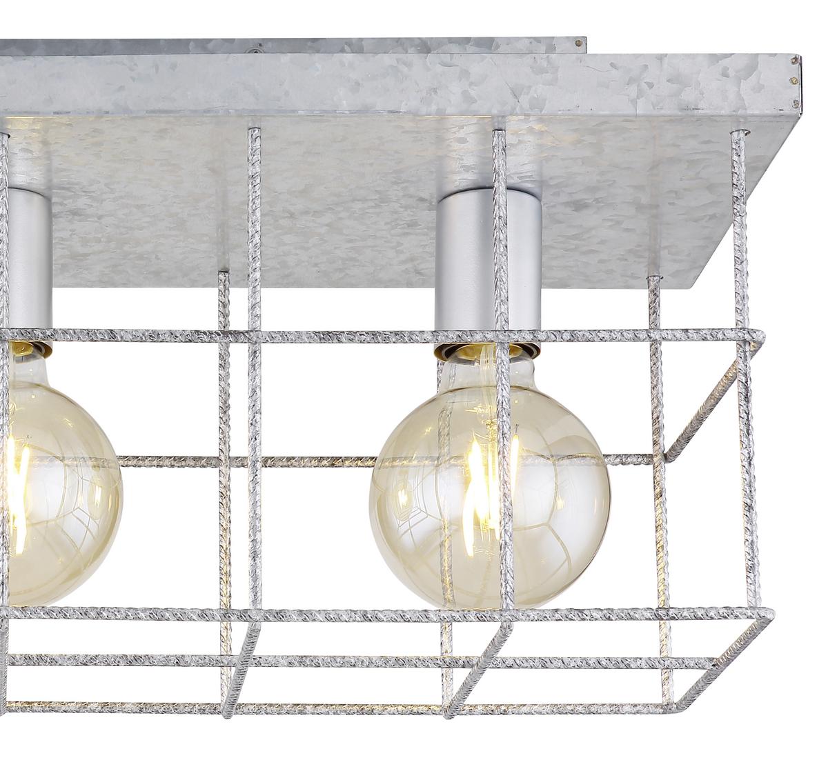 Deckenleuchte 15530Z-3D in Zinkfarben - Zinkfarben, Design, Metall (60/20/25,8cm) - Globo