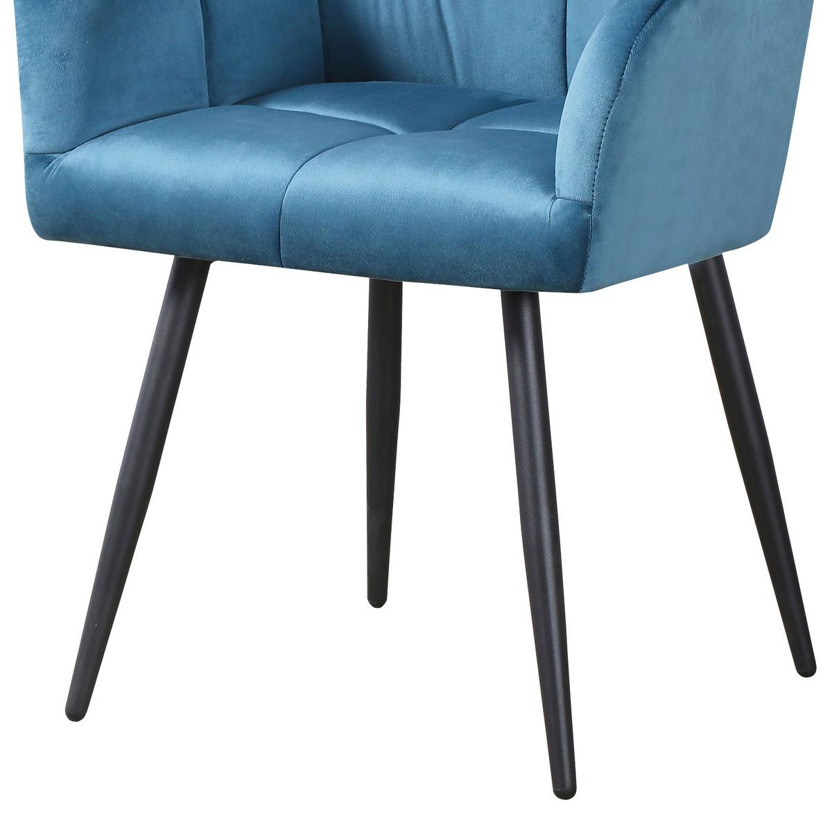 Stol Clair, Modra, Črna - modra/črna, Moderno, kovina/tekstil (60/86/62cm)