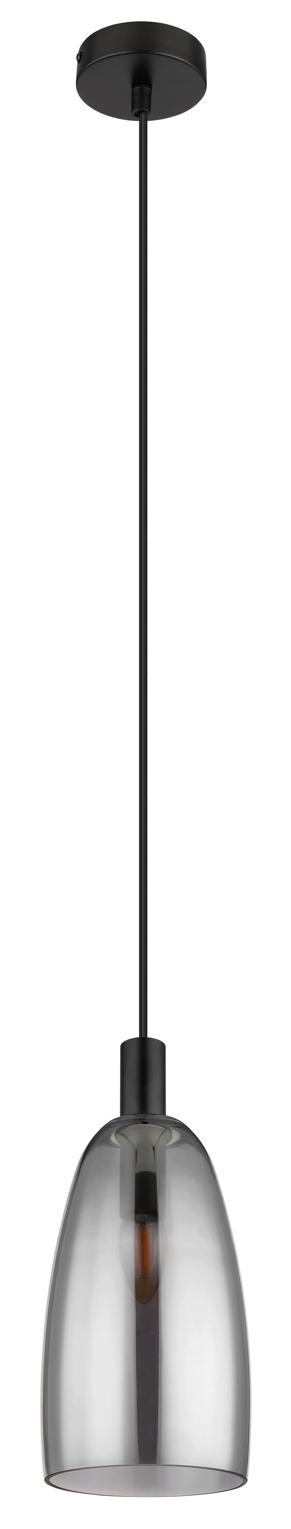 Hängeleuchte Garri max. 40 Watt - Schwarz, Design, Glas/Metall (14/120cm) - Globo