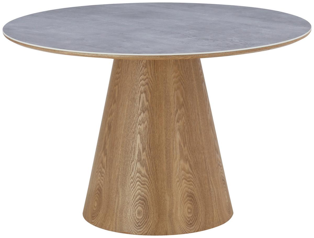 Jedilna Miza Aiden, Siva, Barva Hrasta, Ø 120cm - siva/barve hrasta, Moderno, leseni material/les (120/120/75cm) - MID.YOU