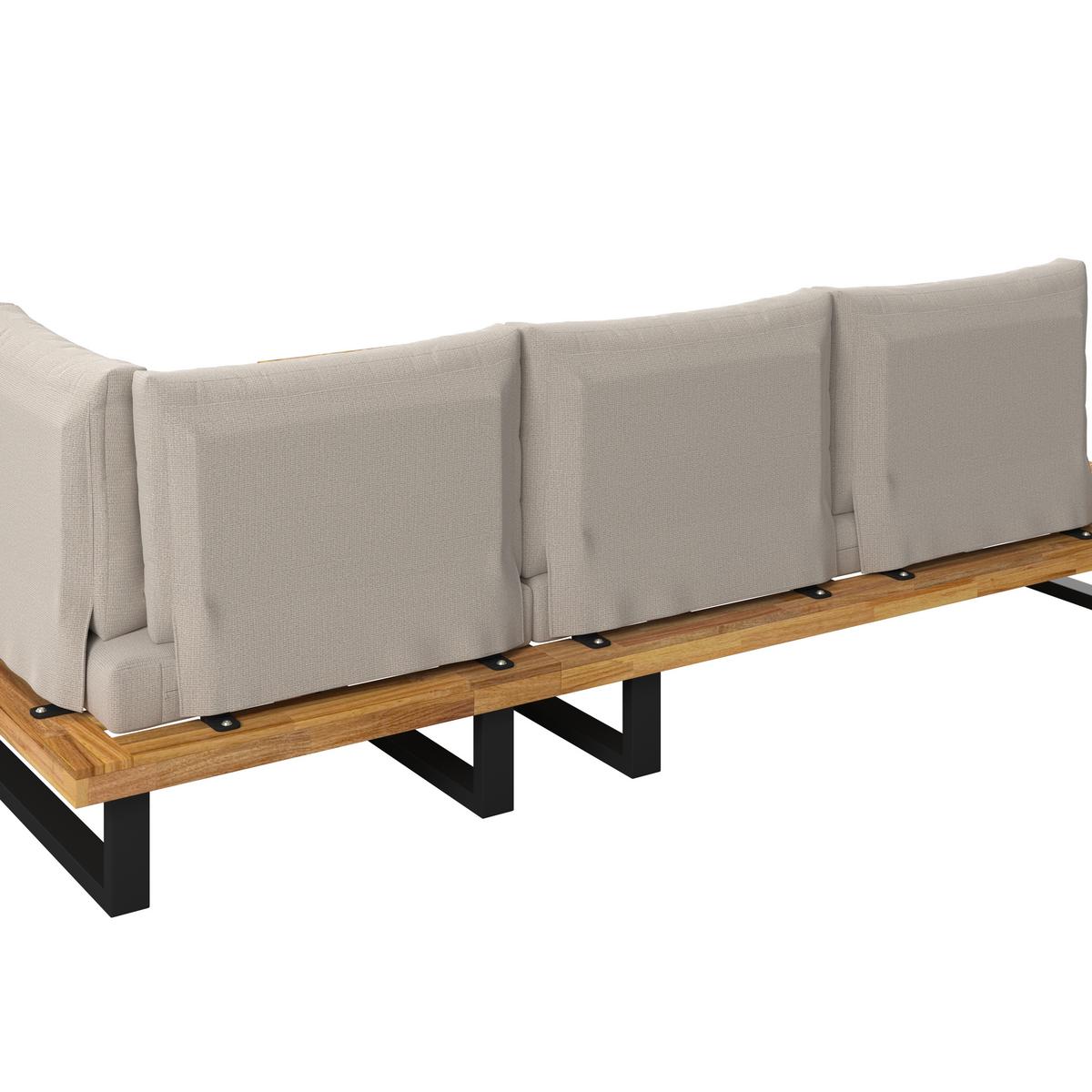 Garnitură grădină Cristina - crem/culoare natur, Modern, lemn/metal (254/78/82cm) - Bessagi Garden