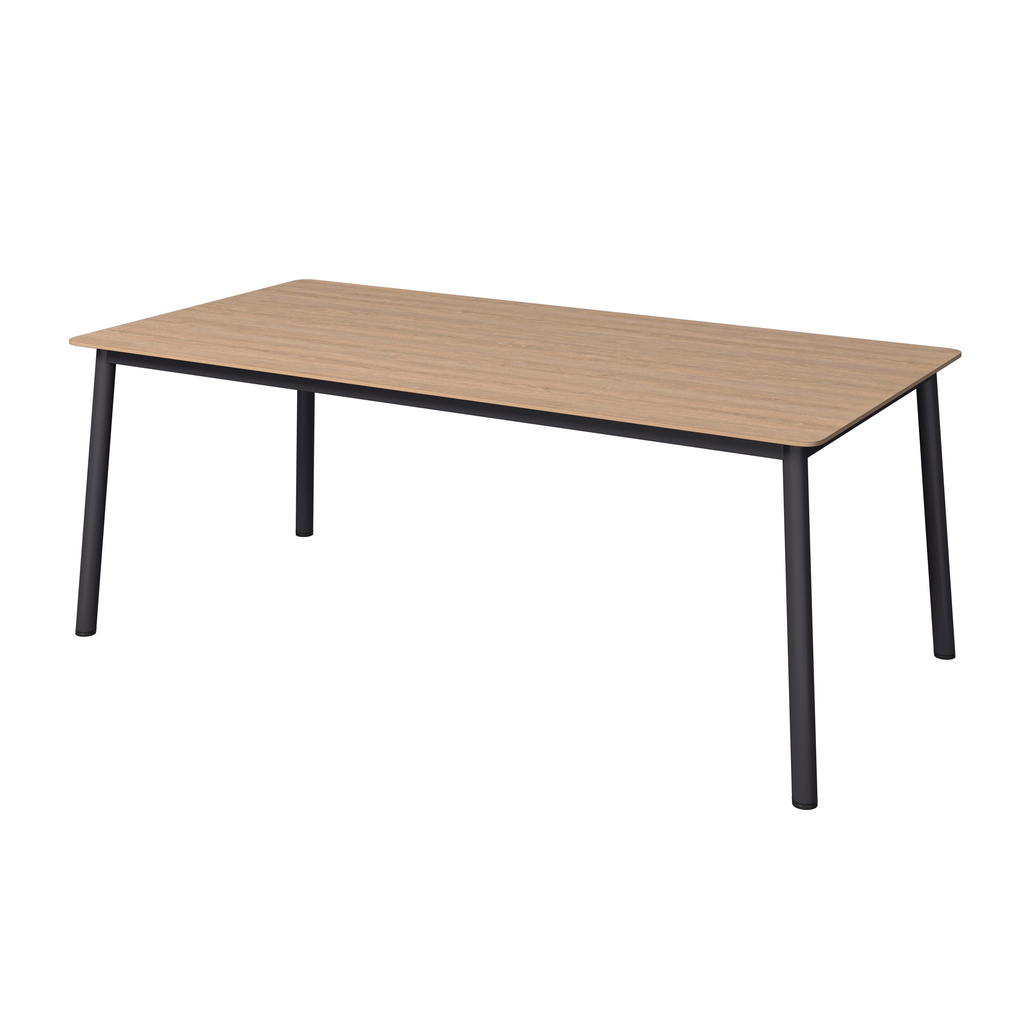 UTEBORD JANNIS - antracit/naturfärgad, Modern, metall/sten (200/100/75cm)