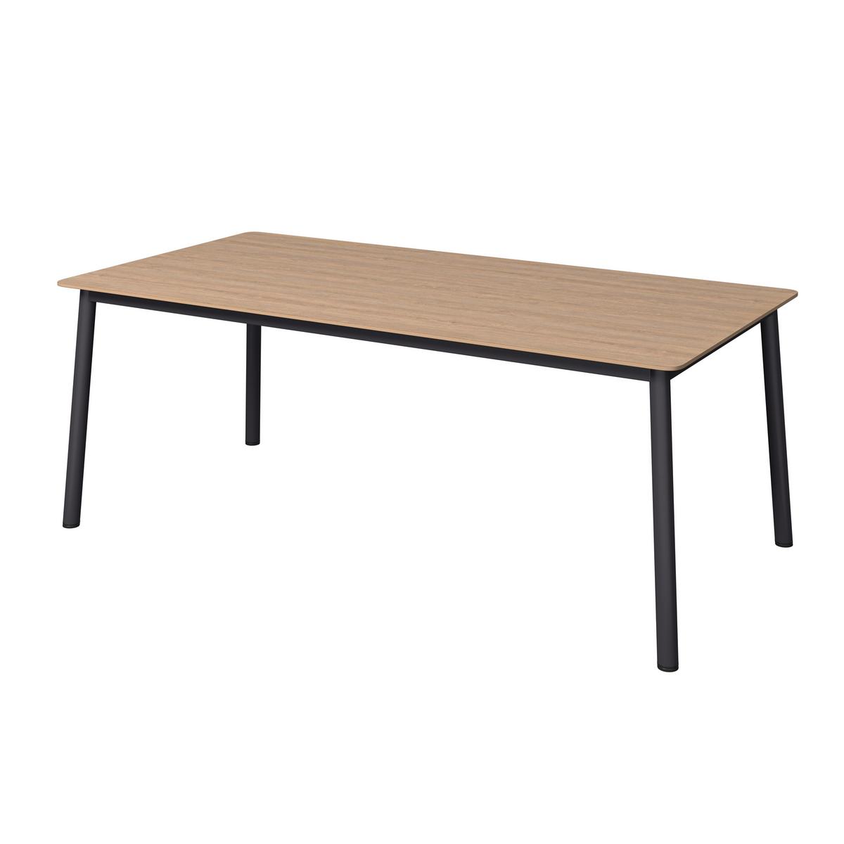 Gartentisch Jannis Anthrazit/Naturfarben - Anthrazit/Naturfarben, MODERN, Stein/Metall (200/100/75cm)