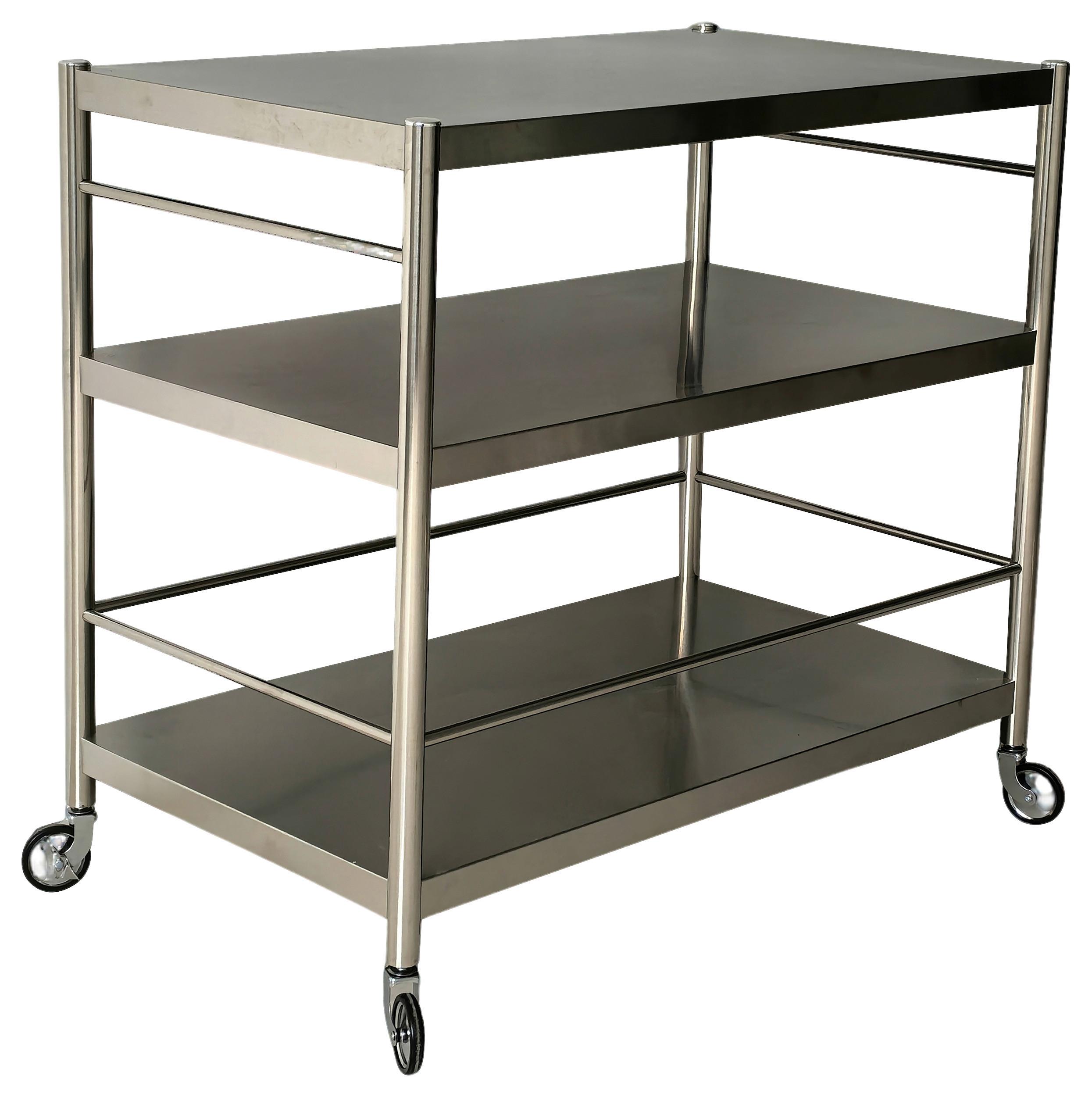 Servierwagen Sandro Silberfarben - Silberfarben/Schwarz, KONVENTIONELL, Kunststoff/Metall (95/88/55cm) - Mömax