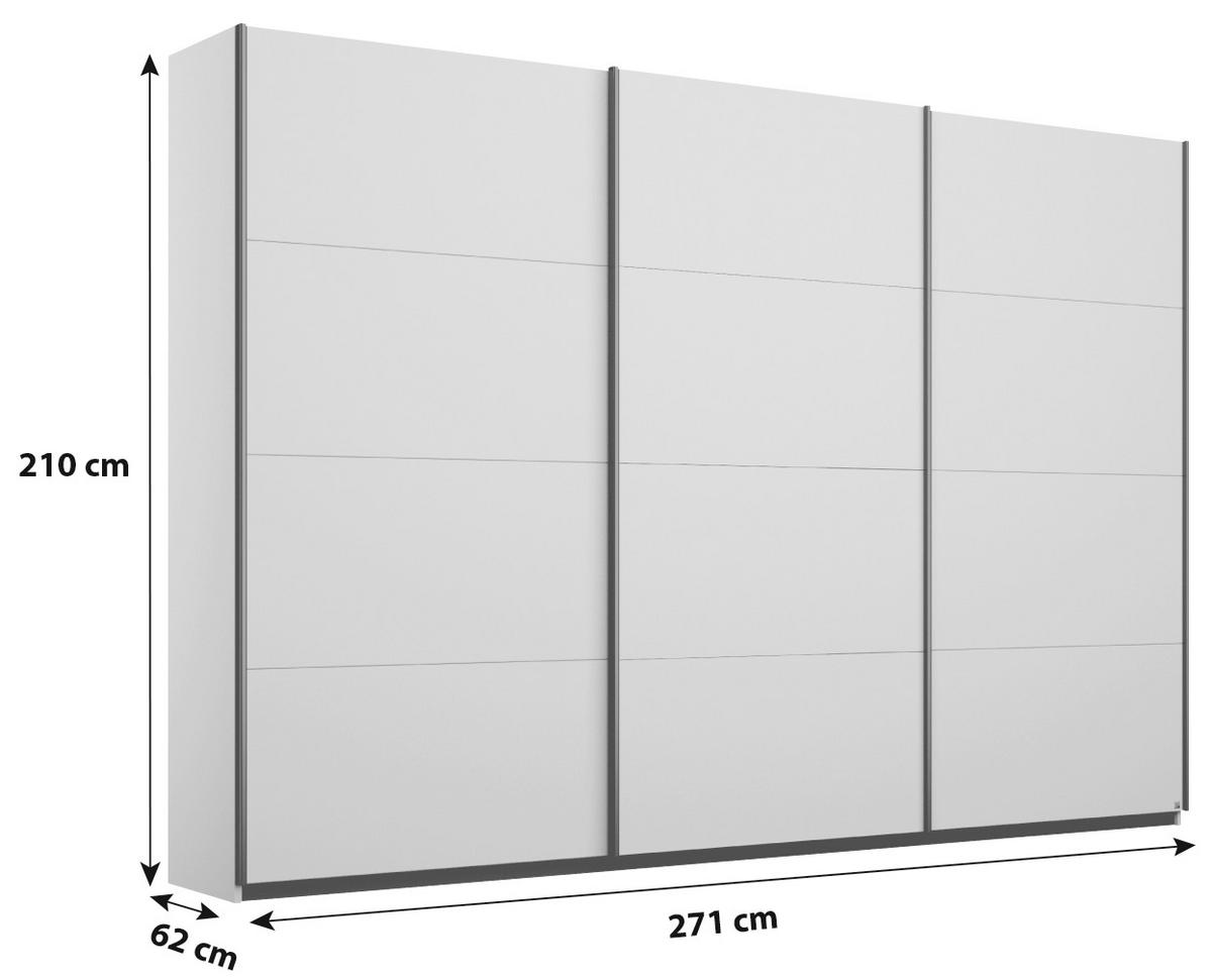 Ormar Sa Kliznim Vratima Belluno - boja aluminijuma/siva, Moderno, metal/pločasti materijal (271/210/62cm) - Modern Living