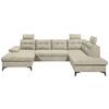 Wohnlandschaft Durban U ca. 170x324x218 cm Beige - Beige/Schwarz, KONVENTIONELL, Kunststoff/Textil (170/324/218cm) - MID.YOU