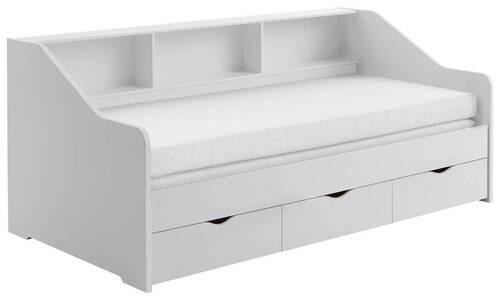 Ausziehbett Star in Weiß ca. 90x200cm - Buchefarben/Weiß, KONVENTIONELL, Holz/Holzwerkstoff (90-1800/200cm) - Mömax