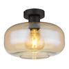 TAKLAMPA ZIRLOP - bärnstensfärgad/svart, Modern, metall/glas (28/20,5cm) - Mömax