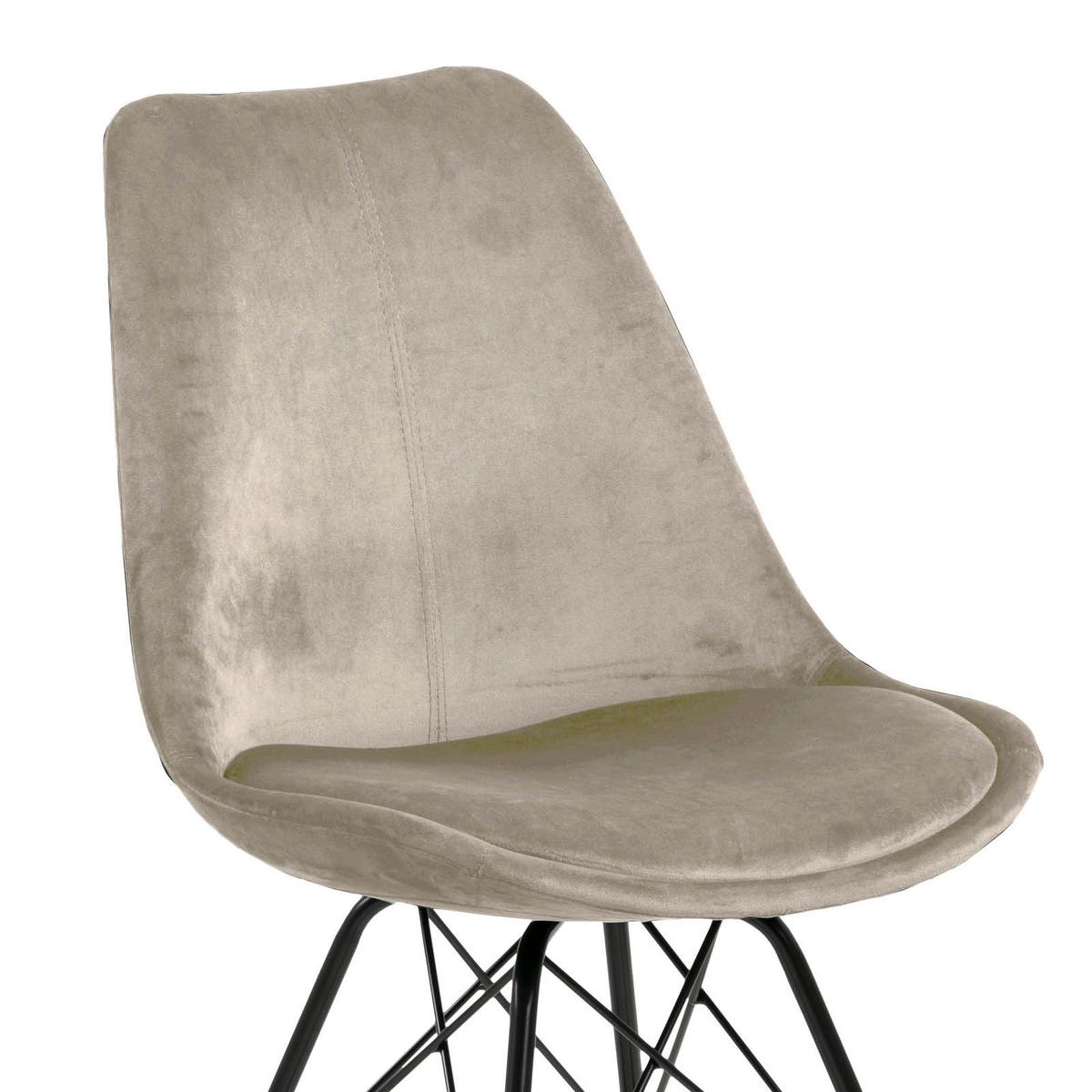 KRZESŁO ERIS - czarny/kolor piaskowy, Trend, metal/tkanina (48,5/85,5/54cm) - Carryhome