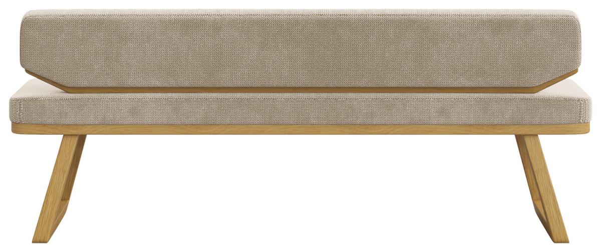 ŁAWKA ALMERO - kolor dębowy/beżowy, Basics, drewno/tkanina (190/80/52cm) - Carryhome