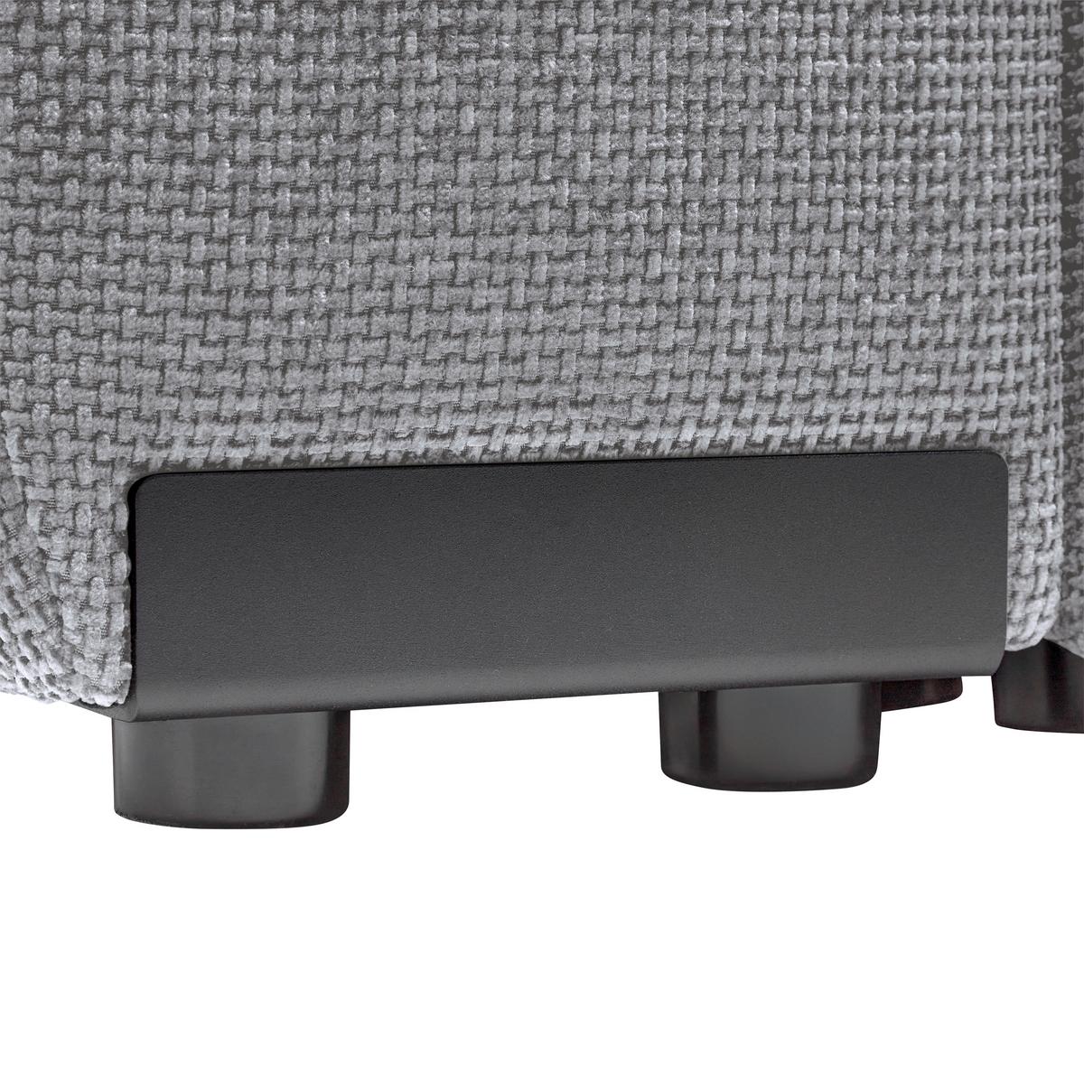 Wohnlandschaft Bolonia Grau - Schwarz Hochglanz/Grau, MODERN, Textil/Metall (273/166cm) - Mömax