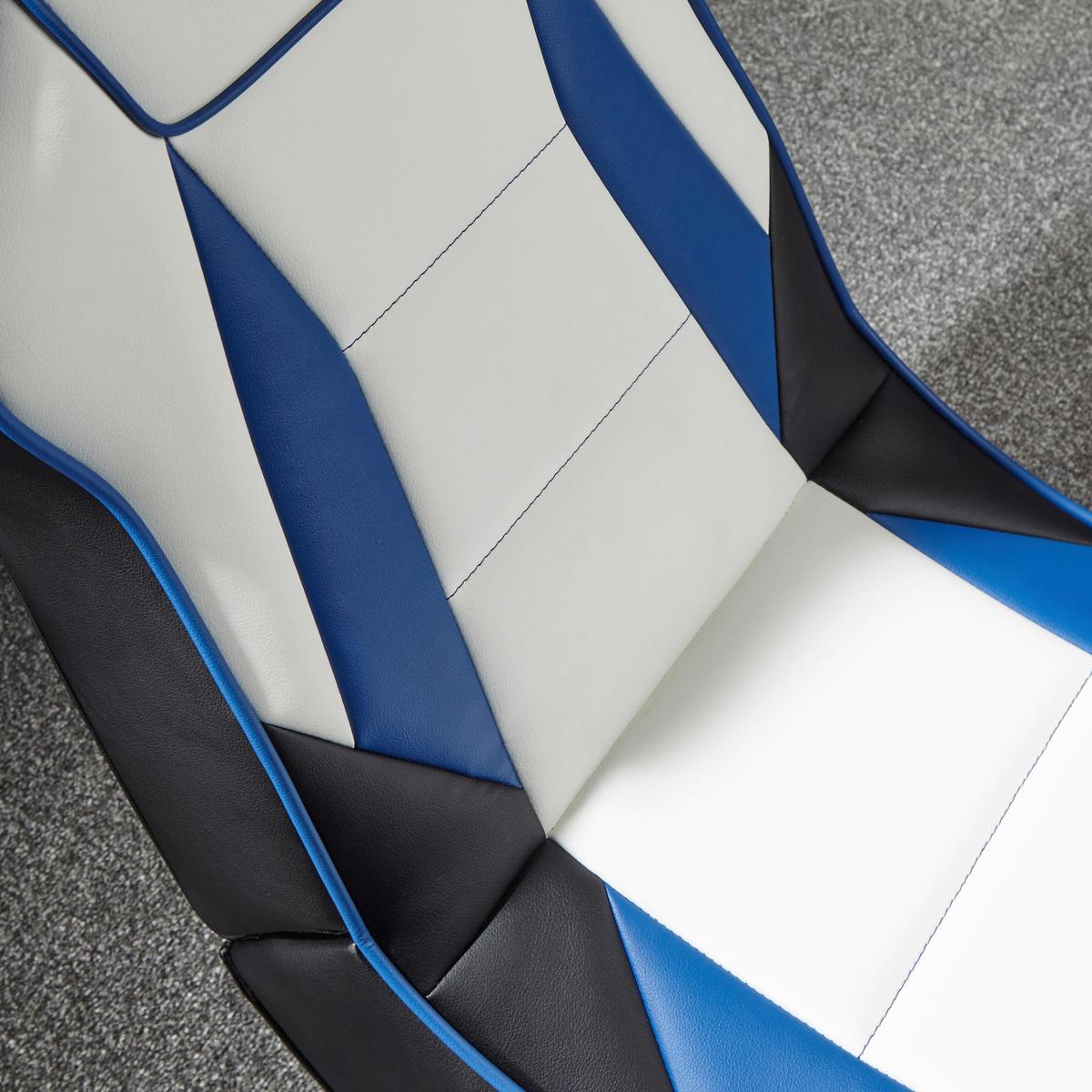 Gamingsessel Playstation ca. 42x68x74cm Weiß/Blau/Schwarz - Blau/Schwarz, MODERN, Leder/Holzwerkstoff (42/68/74cm) - X Rocker