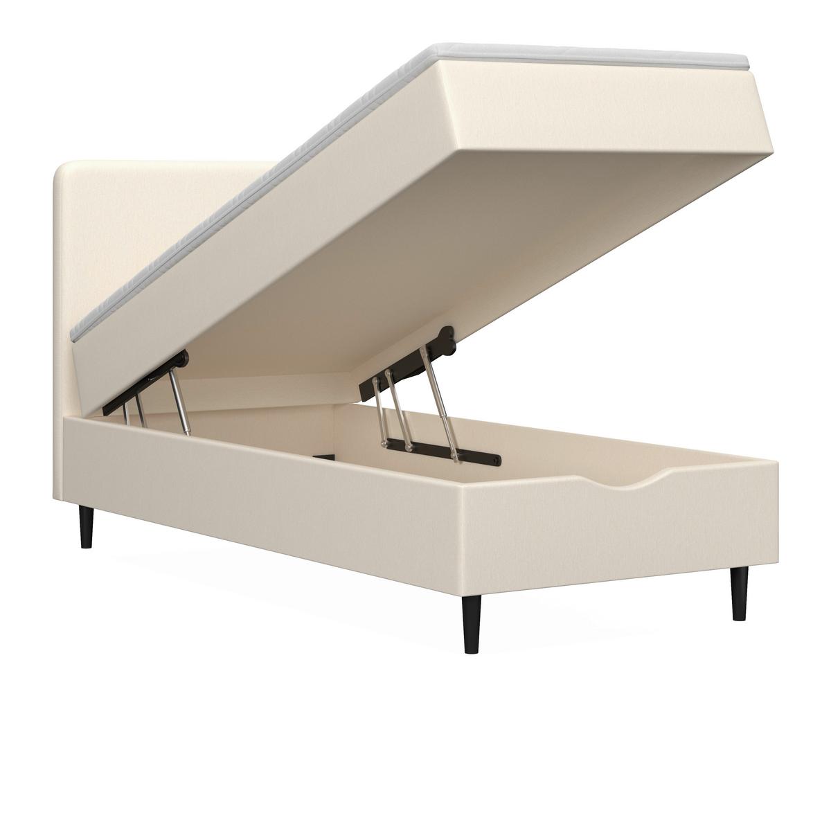 Box Ágy Krém Vida - elefántcsont, Modern, textil/fa (90/200cm) - Bessagi Home