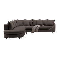 Ecksofa Mokka - Schwarz/Mokka, Modern, Textil/Metall (291/250cm) - Mömax