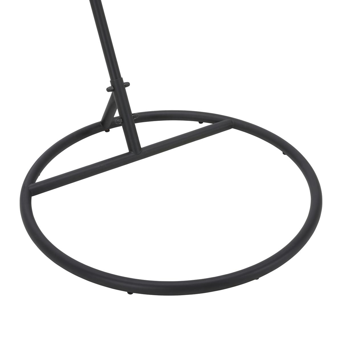 Fotoliu suspendat Nancy - gri închis/negru, Modern, plastic/metal (105/196/120cm) - Bessagi Garden