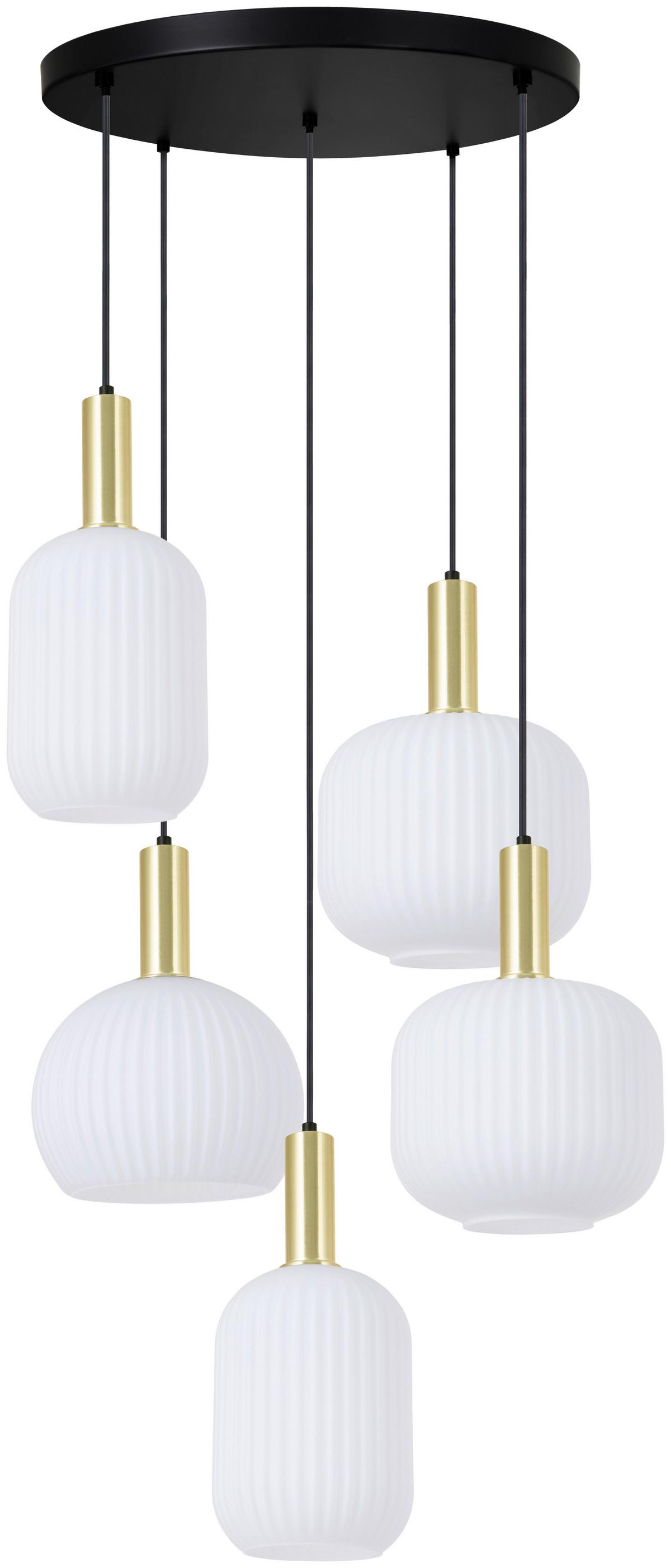 Svjetiljka Viseća Scher - bijela/zlatne boje, Moderno, staklo/metal (54/57,5/150cm)