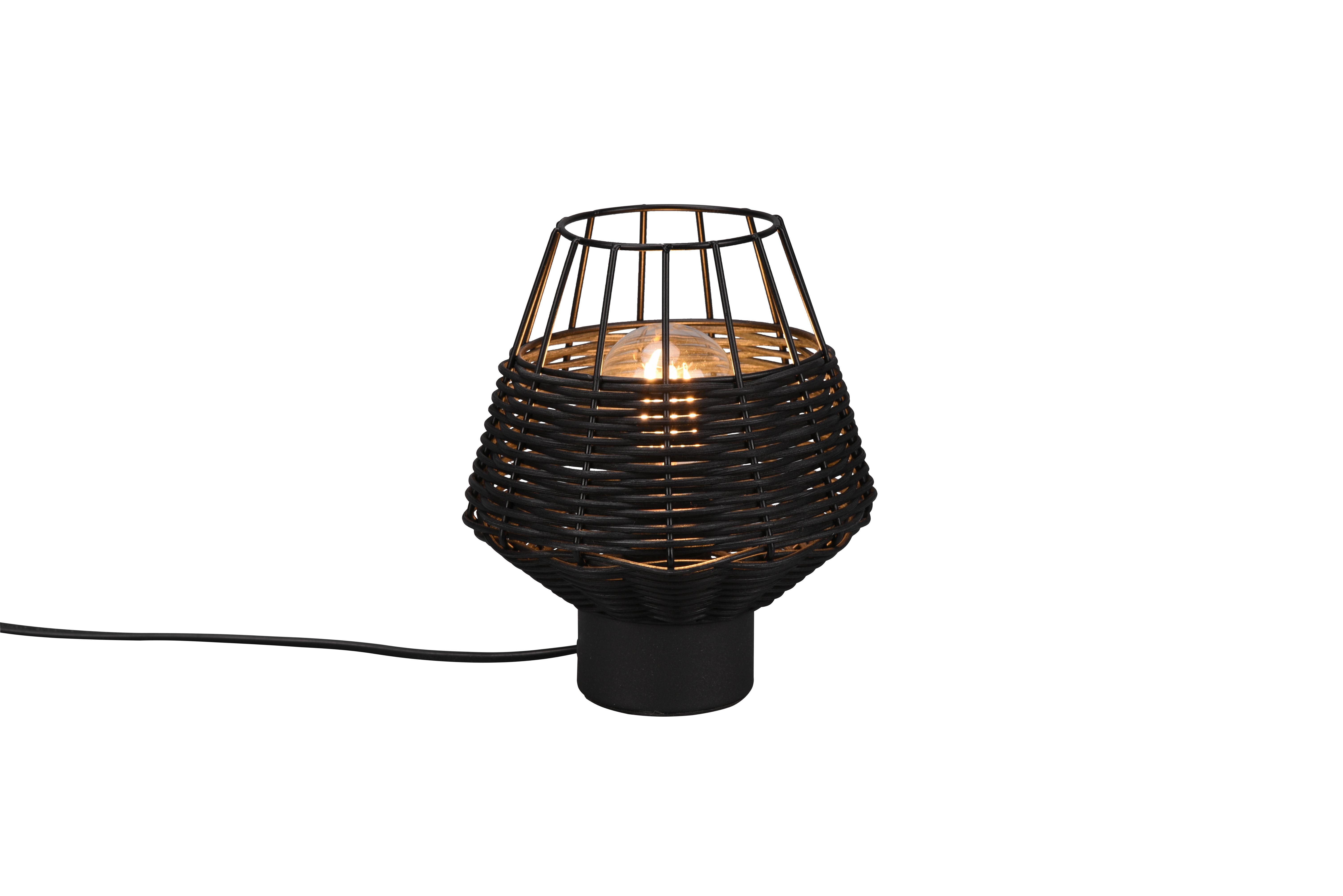 LAMPA STOŁOWA R51261002 BORKA - czarny, Romantik / Landhaus, metal/drewno (17,5/20cm)