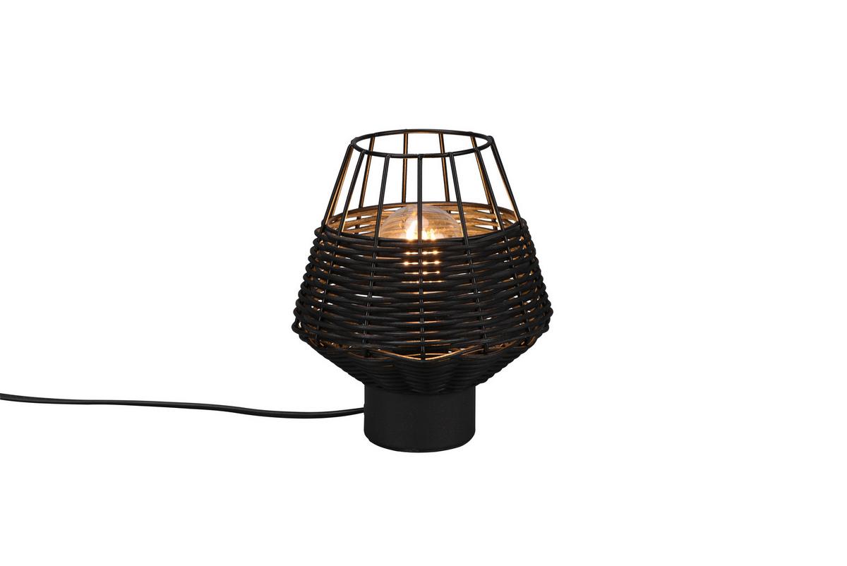 LAMPA STOŁOWA R51261002 BORKA - czarny, Romantik / Landhaus, metal/drewno (17,5/20cm)